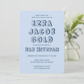 アウトライン文字STAR OF DAVIDカスタムバー（ユダヤ教の）バル・ミツバー 招待状 (スタンド正面)