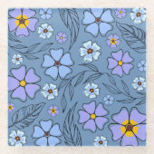 アウトライン魅力的コースター付鮮やかき&フローラ ガラスコースター (正面)