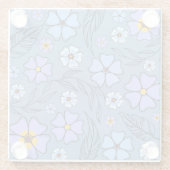 アウトライン魅力的コースター付鮮やかき&フローラ ガラスコースター (裏面)