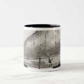 アウトリガーが付いているMortlockの島のボート ツートーンマグカップ (中央)