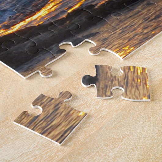 アウトリガーカヌーが夕暮れの大きなハウ島で ジグソーパズル (側面)