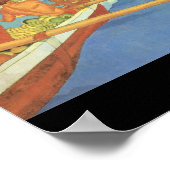 アウトリガーカヌーにいる男たちが上陸へ向かう ポスター (角)