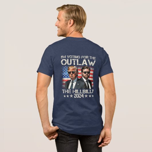 アウトローとヒルビリーのためのトランプの国旗の投票 トライブレンドTシャツ (フル背面)