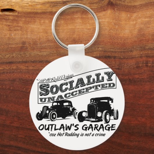 アウトローのガレージだ。社会的に受け入れられていない熱棒 キーホルダー (正面)