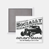 アウトローのガレージだ。社会的に受け入れられていない熱棒 マグネット (正面/裏面)