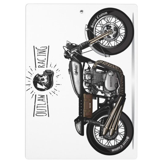 アウトローレーシングモーターバイク |オートバイのクリップボード クリップボード (裏面)
