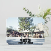 アウトローワイルドウェストウエスタンボーイ誕生日カウボーイ 招待状 (スタンド正面)