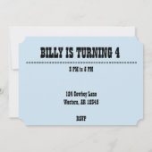 アウトローワイルドウェストウエスタンボーイ誕生日カウボーイ 招待状 (裏面)