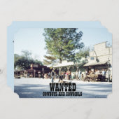 アウトローワイルドウェストウエスタンボーイ誕生日カウボーイ 招待状 (正面/裏面)