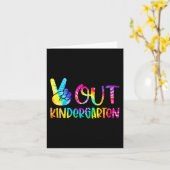 アウト幼稚園絞り染め卒業式Scの最後の日 カード (黄色い花)