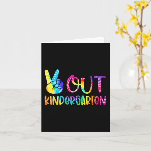 アウト幼稚園絞り染め卒業式Scの最後の日 カード (黄色い花)