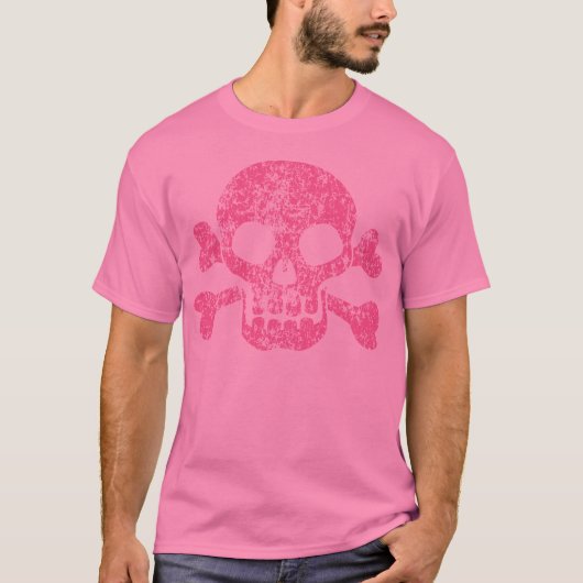アウト擦り切れたスカルとクロスボーン Tシャツ (正面)