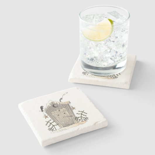 アウト素朴ハウス&クロウストーンコースター ストーンコースター (横)