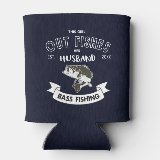 アウト魚おもしろい夫の妻ベース魚釣りマグ 缶クーラー (裏面)