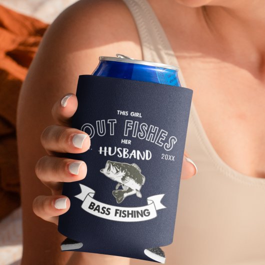 アウト魚おもしろい夫の妻ベース魚釣りマグ 缶クーラー