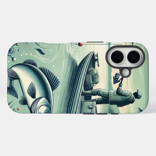 アウト魚釣りiPhoneケース Case-Mate iPhoneケース (裏面 (横))
