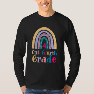 アウト4学年の最後の日の学校先生学生 Tシャツ