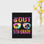 アウト5年生絞り染め卒業式の最終日 カード (黄色い花)