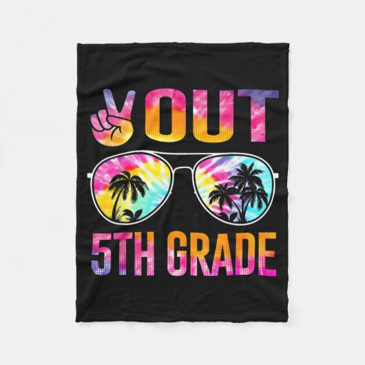 アウト5年生絞り染め卒業式の最終日 フリースブランケット (正面)