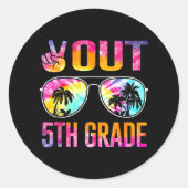 アウト5年生絞り染め卒業式の最終日 ラウンドシール (正面)