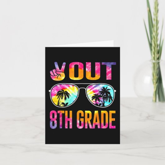 アウト8年生絞り染め卒業式の最終日 カード (正面)