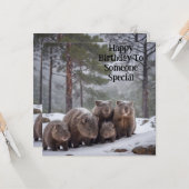 アウト・イン・ザ・コールド:ウォンバット誕生日カード カード (正面/裏面インサイチュ)