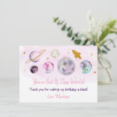 アウト・オブ・ザ・ワールド・銀河系・ピンク・金ゴールド サンキューカード (スタンド正面)