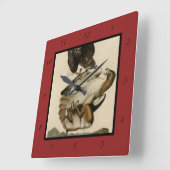 アウドゥボンのアメリカの鳥のアカタカ スクエア壁時計 (傾斜)