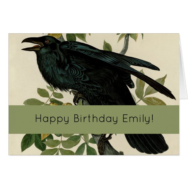 アウドゥボンレイヴン鳥クラシックのアートワーク (正面横)