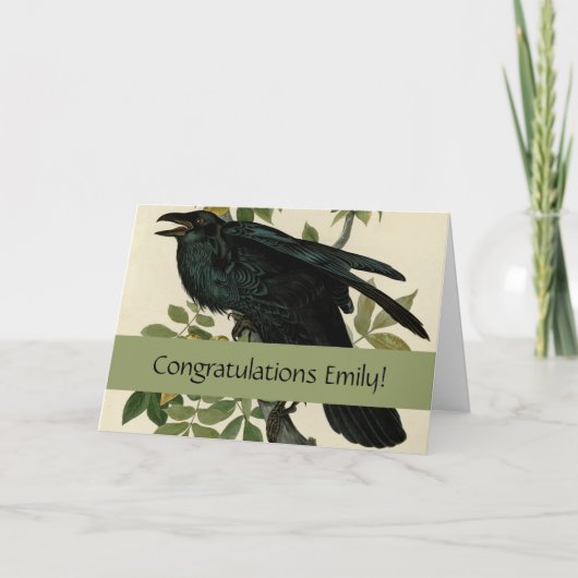 アウドゥボンレイヴン鳥クラシックのアートワーク カード (正面)