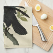 アウドゥボンレイヴン鳥クラシックのアートワーク キッチンタオル (四つ折り)