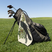 アウドゥボンレイヴン鳥クラシックのアートワーク ゴルフタオル (グリーン)