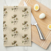 アウドゥボン・バーズ・オブ・アメリカの木のツグミ キッチンタオル (四つ折り)