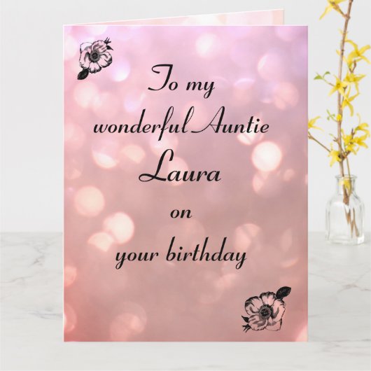 アウパーソナライズされたンティ誕生日 カード (黄色い花)