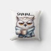 アウルおもしろいコーヒー愛好家の反社会的憎悪の朝 クッション (正面)