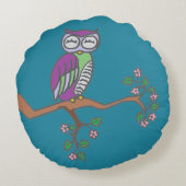 アウルアートナイトブルー ラウンドクッション (裏面)