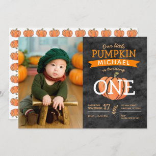 アウルリトルパンプキン秋誕生日フォト 招待状