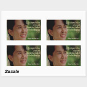 アウンサンスーチーのシール 長方形シール (シート)