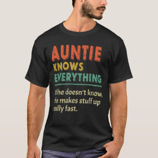 アウンティは女性の母の日のヴィンタグのすべてを知っている Tシャツ