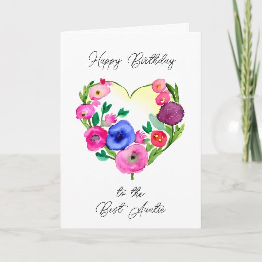 アウンティへの最高のハッピーバースデー カード (正面)