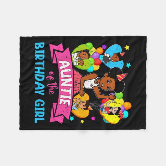 アウンティグラシーのコーナー誕生日人形かわいいパーティーG フリースブランケット (正面(横))