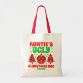 アウンティパーソナライズされたの醜いクリスマスセーター トートバッグ (正面)