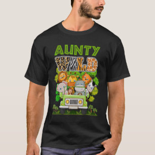 アウンティワイルドズーテーマ誕生日トラックサファリジャングル Tシャツ