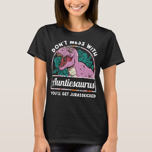 アウンティ女性ズ恐竜アウンティアウルス Tシャツ (正面)
