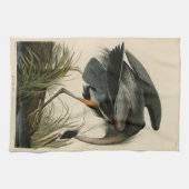 アウ素晴らしドゥボンのアメリカ鳥のブルーヘロン キッチンタオル (横)