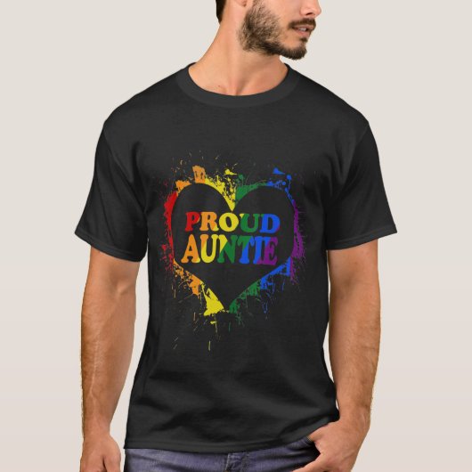 アウ誇りを持ったンティLGBTプライドレインボーハート国旗 – Mothe Tシャツ (正面)