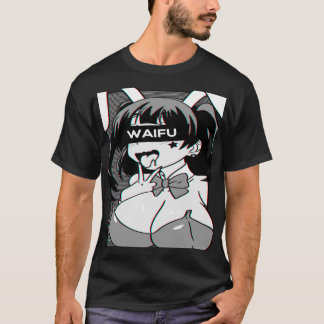アエガオはアニメのロングスリーブシャツとラビットコスを手にした Tシャツ