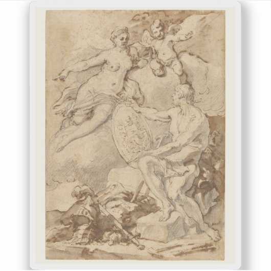 アエネアスの腕がバルカンから受ける金星 シール (正面)