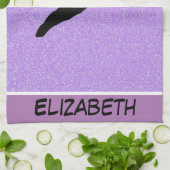 アエリアリストパープルグリッター キッチンタオル (折り畳み)