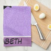 アエリアリストパープルグリッター キッチンタオル (四つ折り)